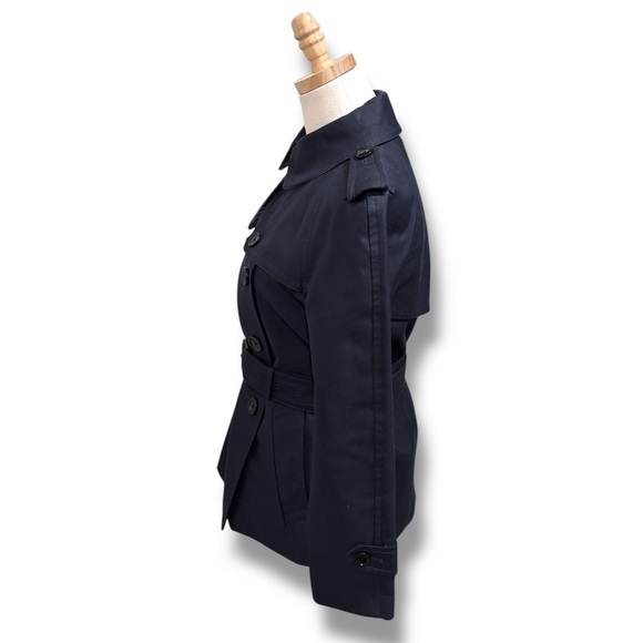 NWOT Coach Navy Blue Belted Fall Buttoned Trench Coat Outerwear Size Small - Picture 5 of 13